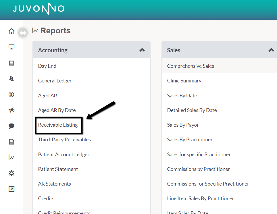 How to Run the Receivable Listing Report – Juvonno Help Center