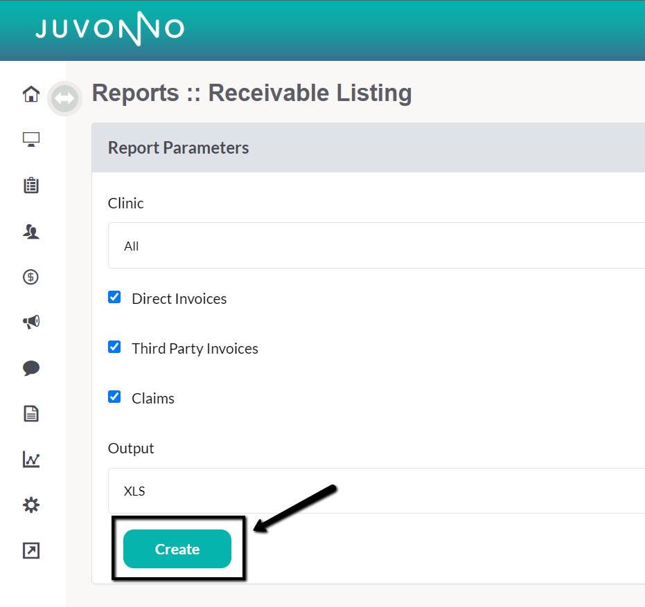 How to Run the Receivable Listing Report – Juvonno Help Center