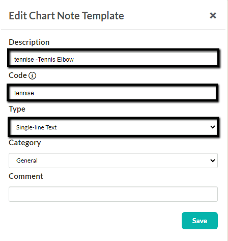 chart notes template